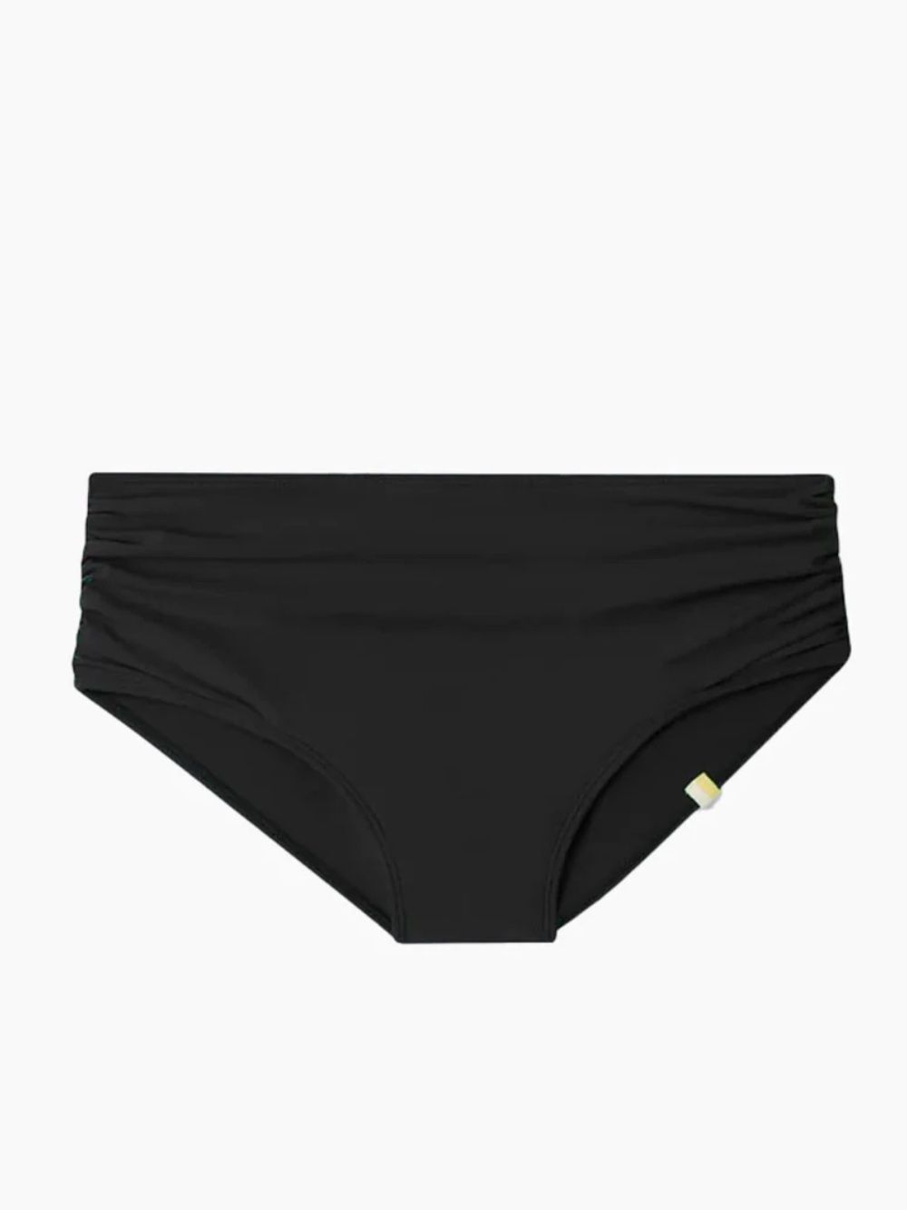 summersalt Black Ruched High Leg High-Rise Bikini Bottom